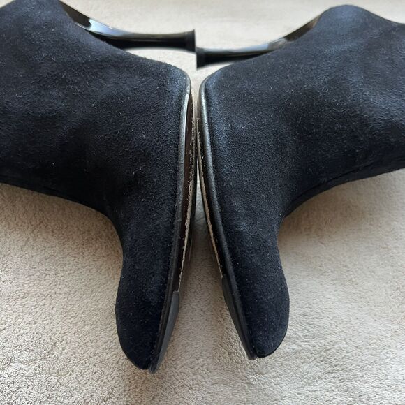 Stuart Weitzman Metropol Black Suede Heeled Ankle Slit Boots Booties Women 7 M - Picture 7 of 16
